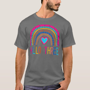 Hallo drei Regenbogen Ich bin 3 Jahre alt Geburtst T-Shirt