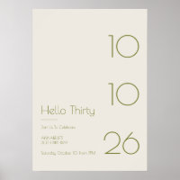 Hallo Dreißig Minimal Modern 30. Geburtstag