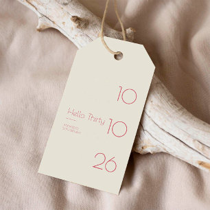 Hallo Dreißig Minimal Moderne 30. Geburtstag Geschenkanhänger