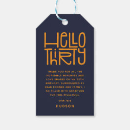 HALLO DREISSIG Moderne 30. Geburtstagsgeschenke Geschenkanhänger