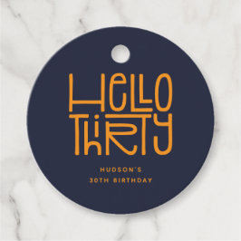 HALLO DREISSIG Moderner 30. Geburtstag Geschenkanhänger