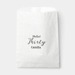 Hallo dreißigster Geburtstag Name einfach minimal Geschenktütchen