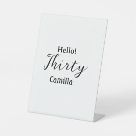 Hallo dreißigster Geburtstag Name einfach minimal Sockelschild