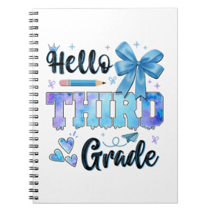 Hallo Dritte Klasse Erster Schultag Coquette Notizblock