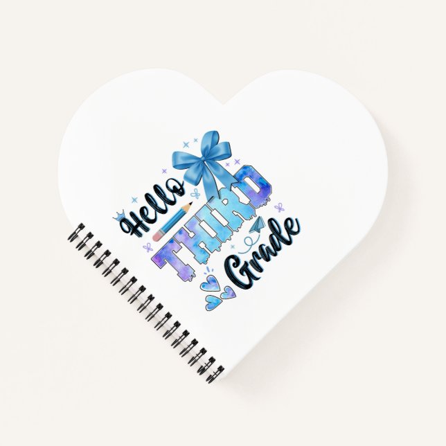 Hallo Dritte Klasse Erster Schultag Coquette Notizbuch (Vorderseite)