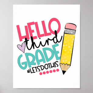 Hallo dritte Klasse #lass uns das machen Glücklich Poster