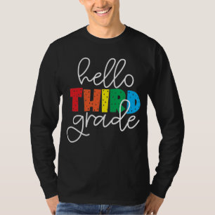 Hallo Dritte Klasse - Niedlich farbenfroh zurück z T-Shirt