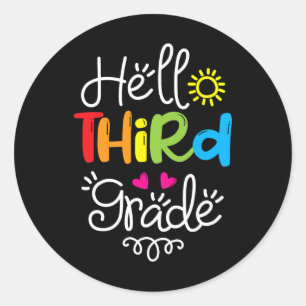 Hallo Dritter Klasse Spaß 3. Klasse zurück zur Sch Runder Aufkleber