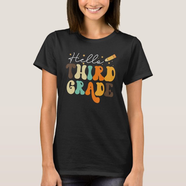 Hallo Drittes Team 3. Klasse Lehrer Student T-Shirt (Vorderseite)