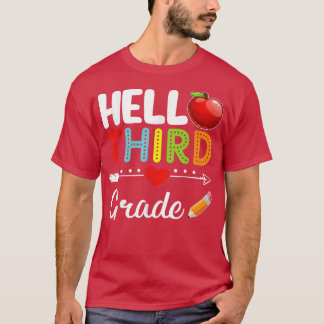 Hallo Drittes Team 3. Klasse zurück zur Schule Fu T-Shirt