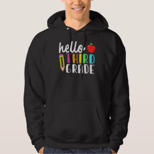Hallo Drittes Team Kinder zurück zur Schule Unterr Hoodie