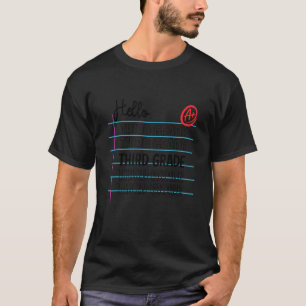 Hallo Drittklassiges liniertes Papier  Zurück zur  T-Shirt