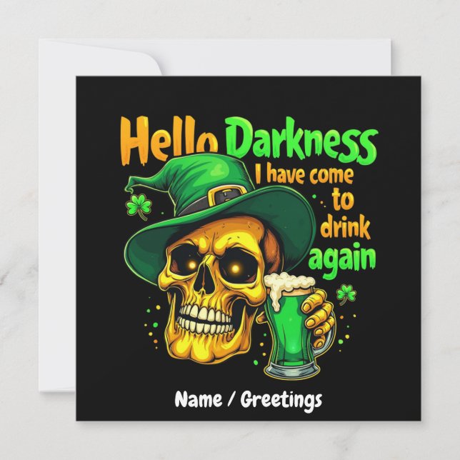 Hallo Dunkelheit, die ich mit dir wieder trinken g Einladung (Vorderseite)