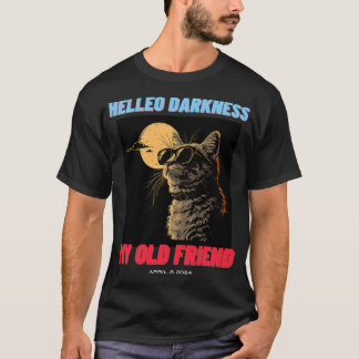 Hallo Dunkelheit Mein alter Freund Cat Eclipse Vin T-Shirt