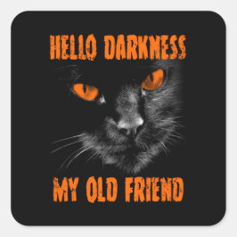 Hallo Dunkelheit mein alter Freund: Halloween Edit Quadratischer Aufkleber
