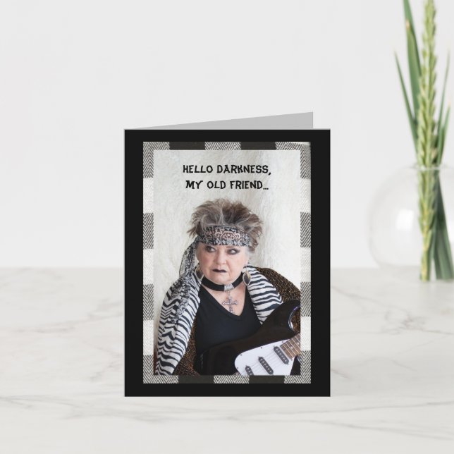 Hallo Dunkelheit, meine alte Freundin lustige Kart Karte (Vorderseite)