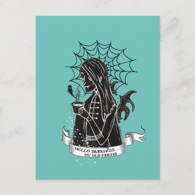 Hallo Dunkelheit Vamp Goth w/Black Coffee T - Shir Postkarte (Vorderseite)