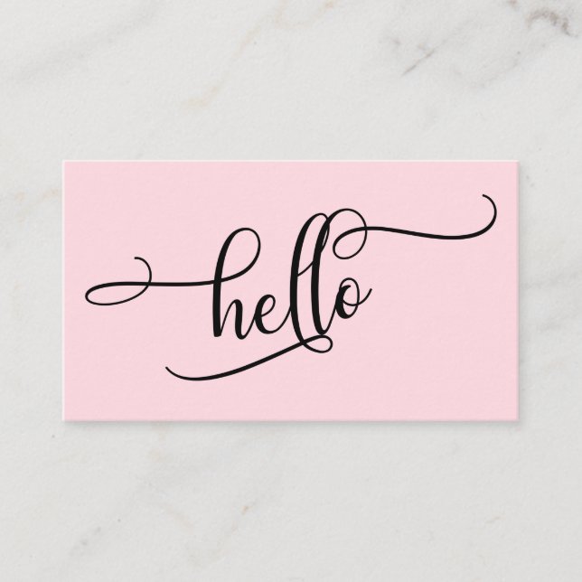 Hallo durchdachte Skript-Typografie auf blassem - Visitenkarte (Vorderseite)