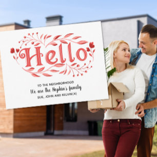 Hallo, Editable We are New to the Neighborhood Po Postkarte