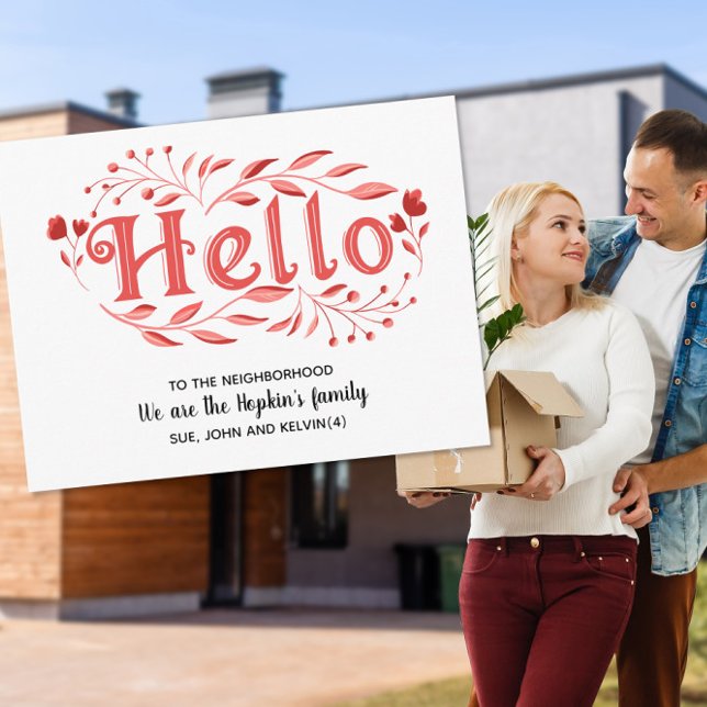Hallo, Editable We are New to the Neighborhood Po Postkarte (Von Creator hochgeladen)