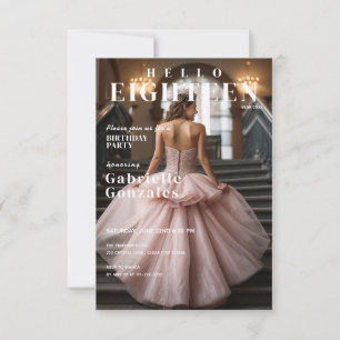 Hallo Eighteen Blush Pink Magazin 18. Geburtstag Einladung
