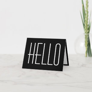 Hallo Einfache Minimalistische Typografie Schwarz  Karte