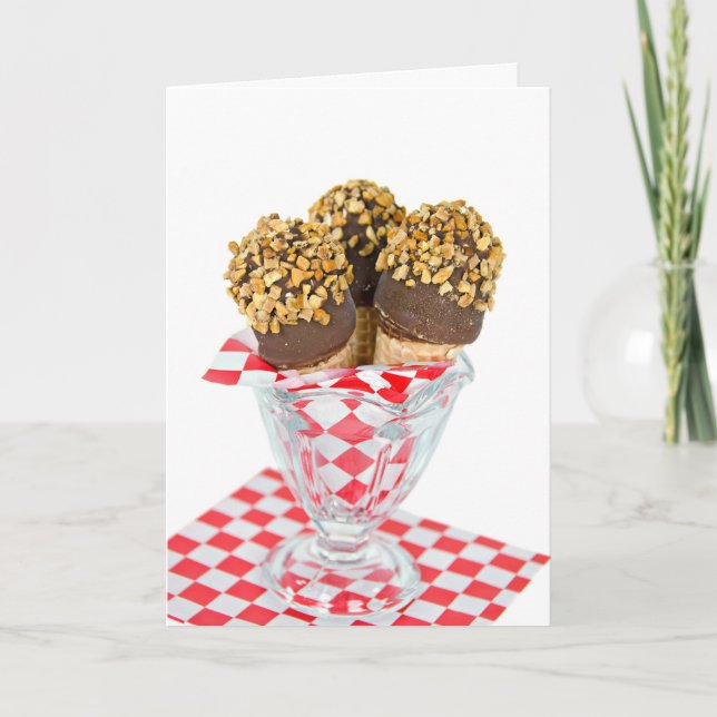 Hallo Eis Trommelstöcke in Glas Karte (Vorderseite)