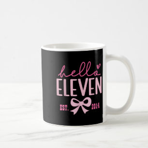 Hallo Eleven Est 2014 Pink Coquette Bow 11. Geburt Kaffeetasse