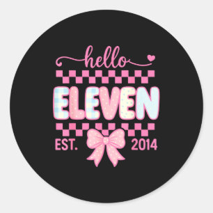 Hallo Elf Gegründet 2014 Kokette Schleife Glücklic Runder Aufkleber