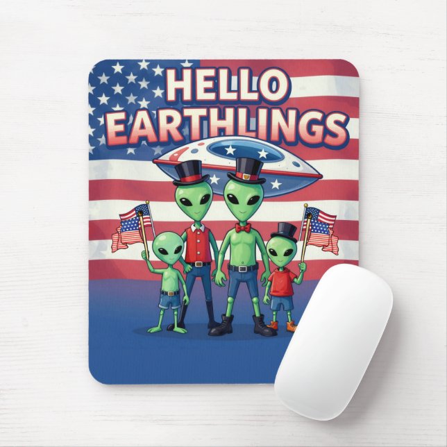 Hallo Erdlinge Mousepad (Mit Mouse)