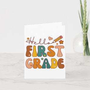 Hallo Erste Klasse 1 zurück zum Schullehrer Karte