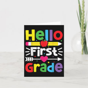 Hallo Erste Klasse 1 zurück zum Schullehrer Karte