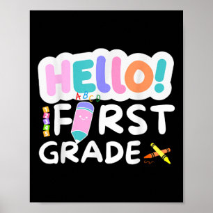 Hallo Erste Klasse 1 zurück zum Schullehrer Poster