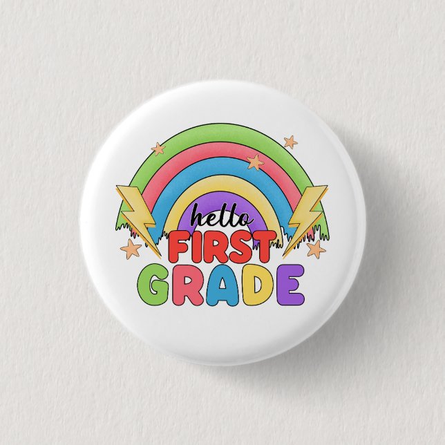 Hallo Erste Klasse Button (Vorderseite)