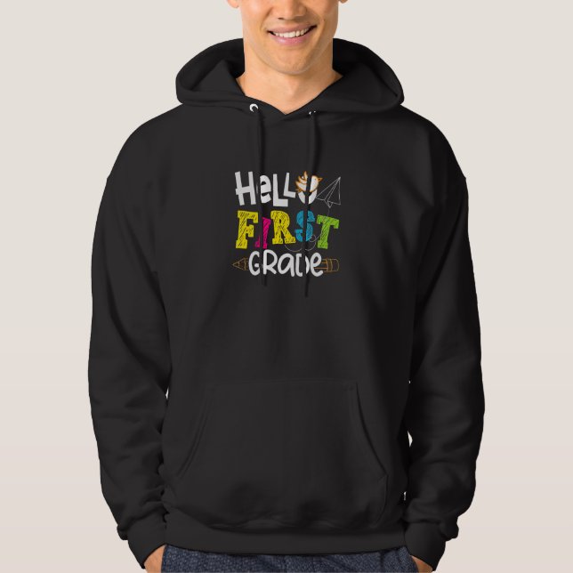 Hallo Erste Klasse für Lehrer der ersten Klasse Hoodie (Vorderseite)