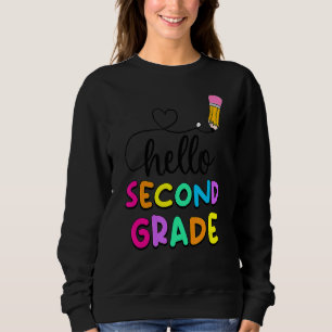 Hallo Erste Klasse Lehrer Kinder zurück Sweatshirt