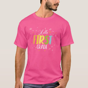 Hallo erste Klasse lustig Zurück zur Schule Lehrer T-Shirt