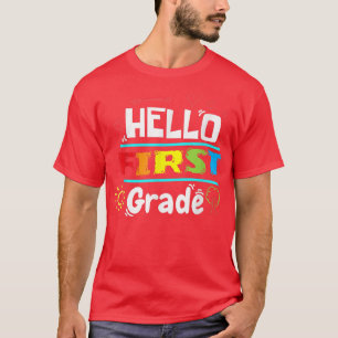 Hallo Erste Klasse Spaß 1. Klasse zurück zur Schul T-Shirt
