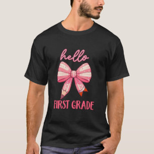 Hallo erste Klasse Stift Bow Coquette Bow zurück T-Shirt