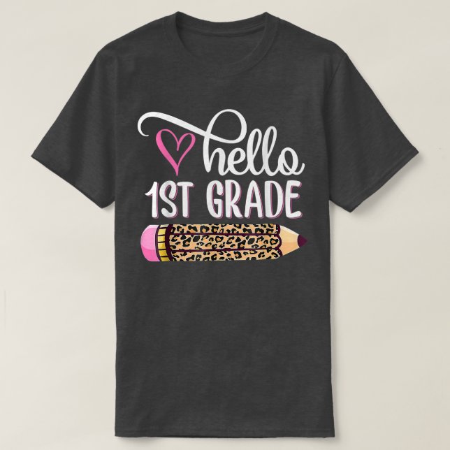 Hallo Erste Klasse Team 1. Klasse Zurück zur Schul T-Shirt (Design vorne)