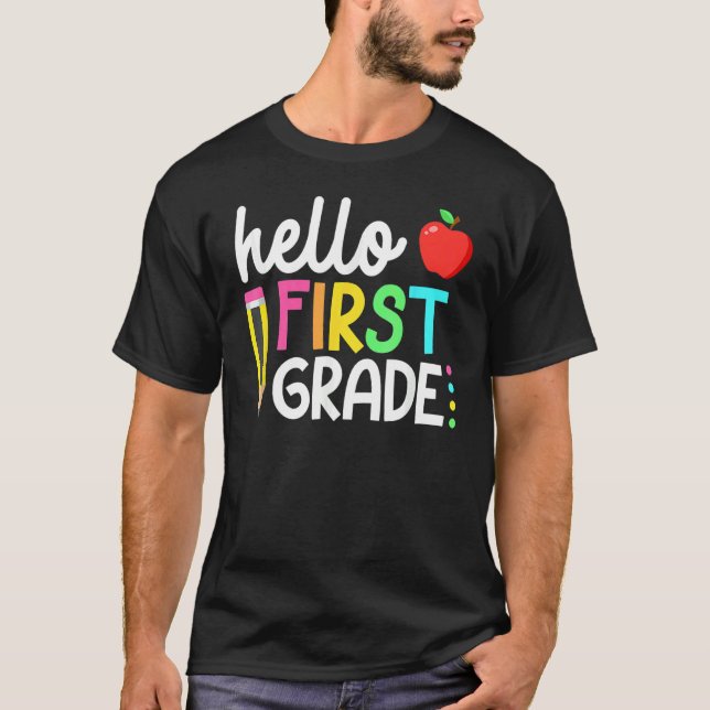 Hallo Erste Klasse Team 1. Klasse zurück zur Schul T-Shirt (Vorderseite)