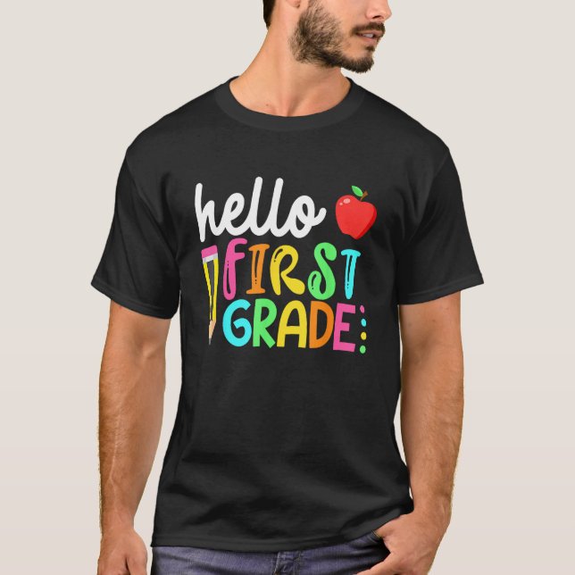 Hallo Erste Klasse Team 1. Klasse zurück zur Schul T-Shirt (Vorderseite)