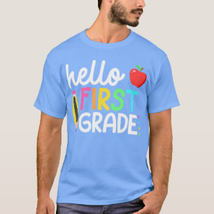 Hallo Erste Klasse Team st Grade Zurück zur Schule T-Shirt