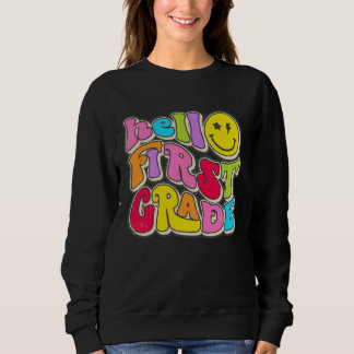 Hallo Erste Klasse Vintage 1. Klasse Zurück zur Sc Sweatshirt