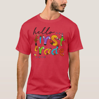 Hallo erste Stufe zurück an den Schullehrer Studen T-Shirt