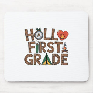 Hallo erste Stufe zurück zum Lehrer Kinder _1 Mousepad