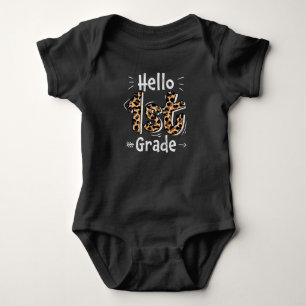 Hallo erste Stufe zurück zum Schullehrer Kinderpla Baby Strampler