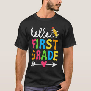 Hallo erste Stufe zurück zur Schule Männer Frauen T-Shirt