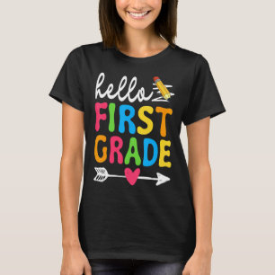 Hallo erste Stufe zurück zur Schule Männer Frauen  T-Shirt