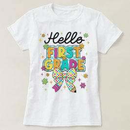 Hallo Erster-Klasse-Lehrerin Coquette Bleistift-Sc T-Shirt